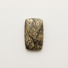 Pyrite 1PC Medium 8x10 MM Emerald Cabochon Gray Splendid semi Precious Gems