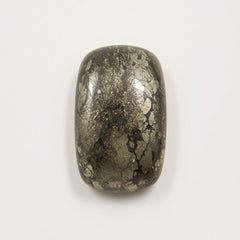 Pyrite 1PC Large 9x11 MM Emerald Cabochon Gray Luster semi Precious Loose Gems