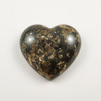 Pyrite 1PC Large 11x11 MM Heart Cabochon Gray Shine semi Precious Precious Gemstone