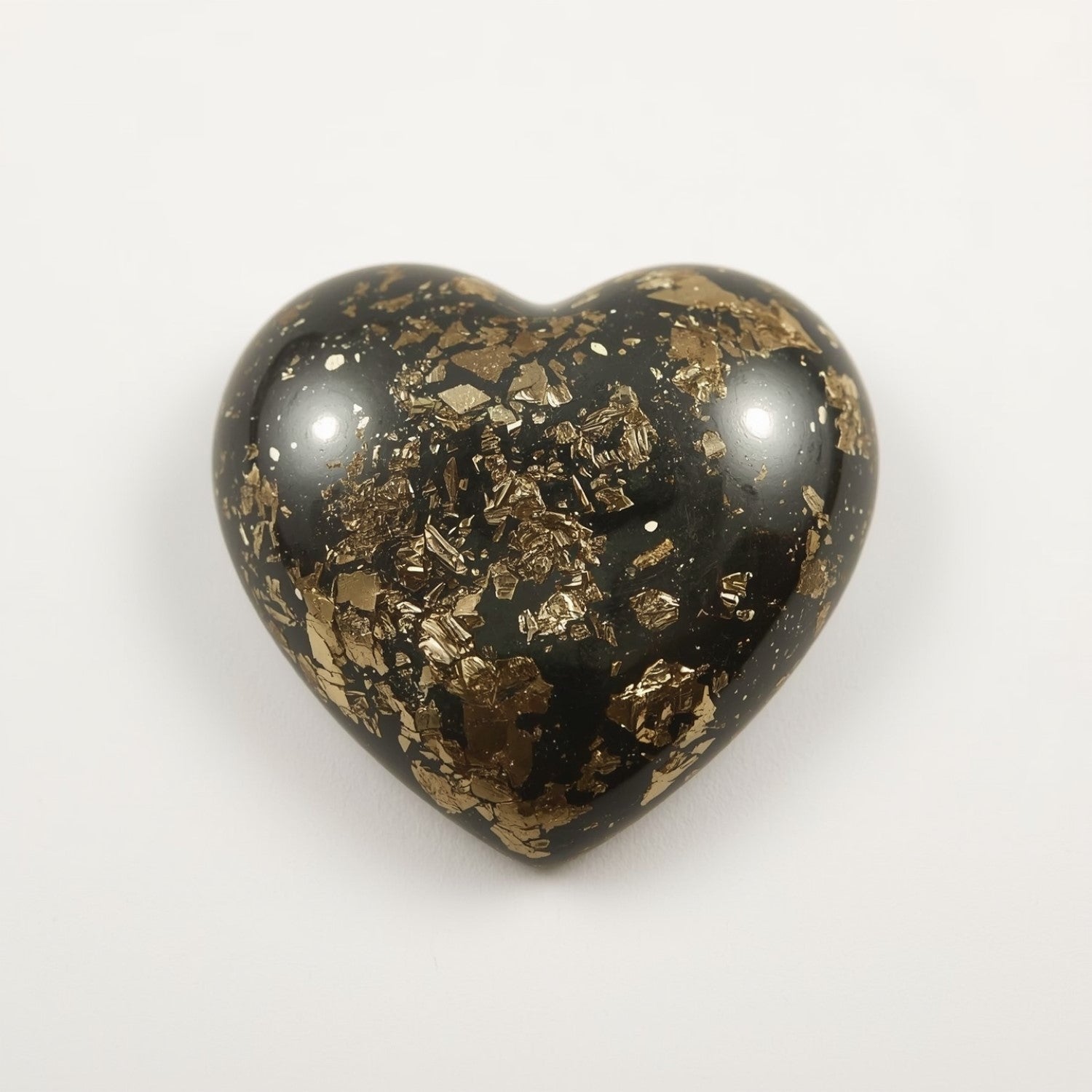 Pyrite 1PC Large 11x11 MM Heart Cabochon Gray Shine semi Precious Precious Gemstone