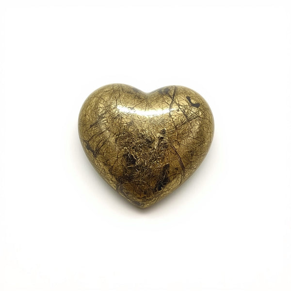 Pyrite 1PC Tiny 6x6 MM Heart Cabochon Gray Sparkling semi Precious Gems