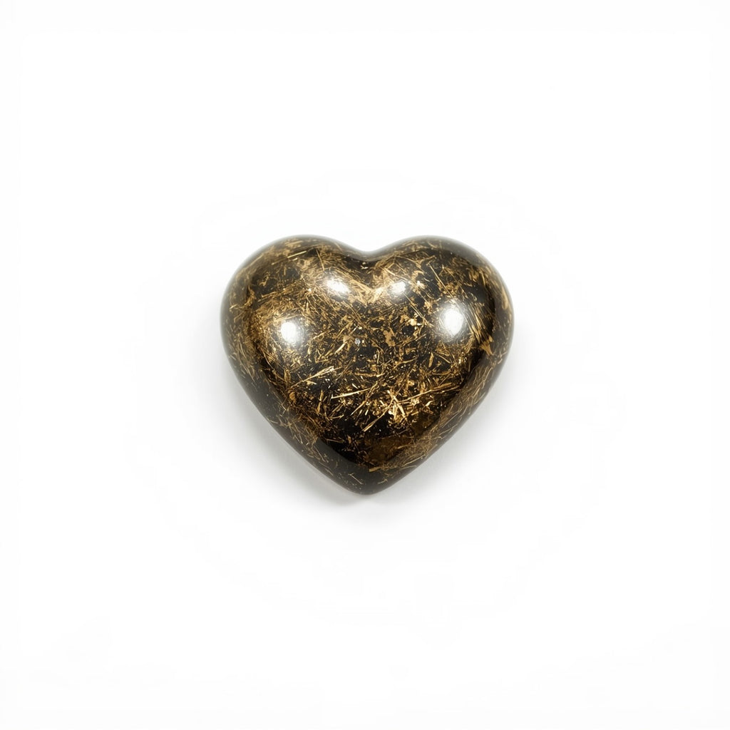 Pyrite 1PC Small 7x7 MM Heart Cabochon Gray Polished semi Precious Loose Gems