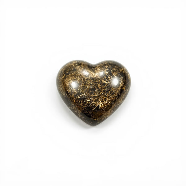 Pyrite 1PC Small 7x7 MM Heart Cabochon Gray Polished semi Precious Loose Gems
