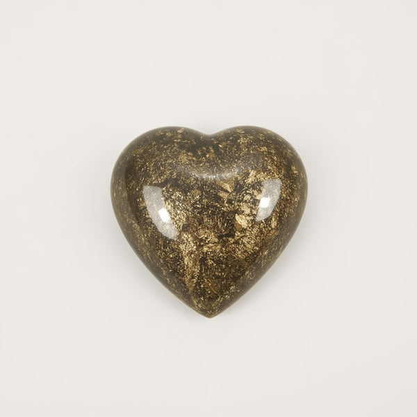 Pyrite 1PC Small 8x8 MM Heart Cabochon Gray Splendid semi Precious Loose Gemstone