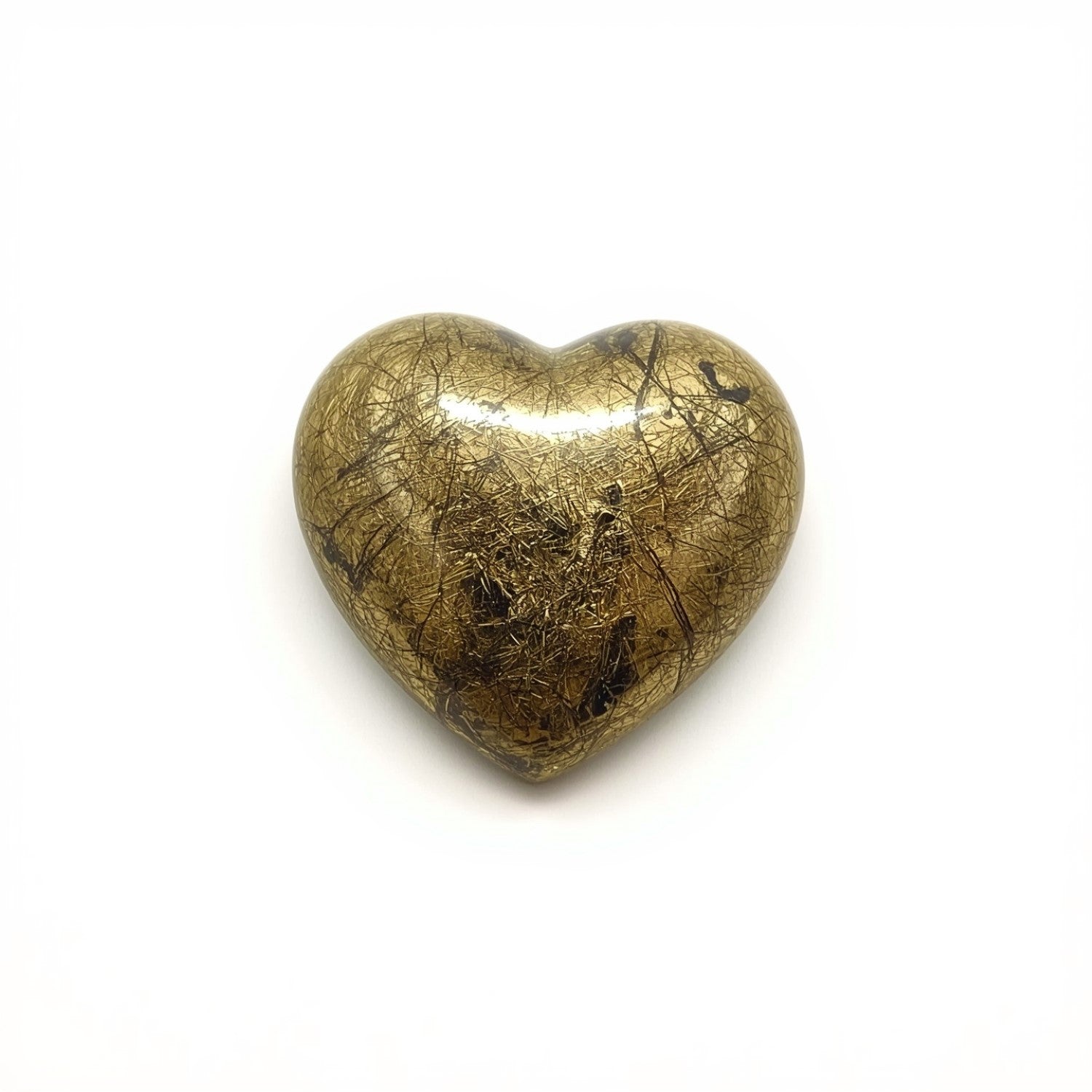 Pyrite 1PC Medium 9x9 MM Heart Cabochon Gray Luster semi Precious Loose Gemstones Main image