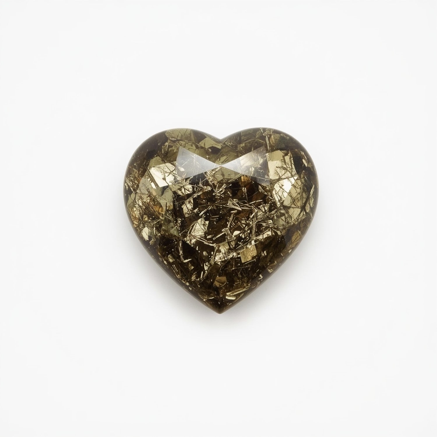 Pyrite 1PC Medium 9x9 MM Heart Cabochon Gray Luster semi Precious Loose Gemstones