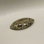 Pyrite 1PC Small 5x10 MM Marquise  Cabochon Gray Brilliant semi Precious Loose Gemstones