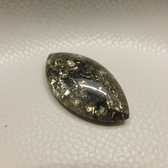 Pyrite 1PC Medium 7x14 MM Marquise  Cabochon Gray Polished semi Precious Precious Gemstone