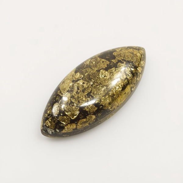 Pyrite 1PC Large 8x16 MM Marquise  Cabochon Gray Splendid semi Precious Gems