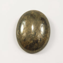 Pyrit 1PC Groß 10x12 MM Oval Cabochon Grau Hochwertige Halbedelsteine