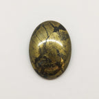 Pyrite 1PC Medium 7x10 MM Oval Cabochon Gray Fine semi Precious Loose Gemstone