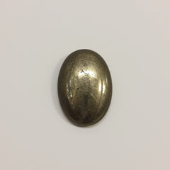 Pyrite 1PC Small 7x9 MM Oval Cabochon Gray Shine semi Precious Loose Gems