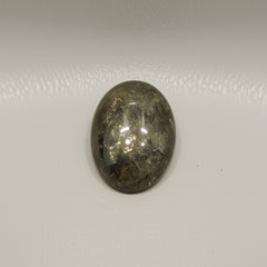 Pyrite 1PC Large 8x12 MM Oval Cabochon Gray Genuine semi Precious Precious Gemstone