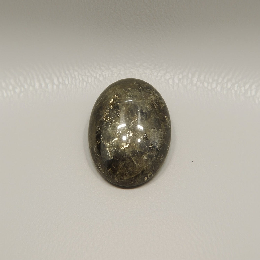 Pyrite 1PC Large 9x11 MM Oval Cabochon Gray Natural semi Precious Semi Precious Gemstone