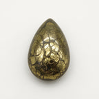 Pyrite 1PC Large 10x12 MM Pear Cabochon Gray Polished semi Precious Precious Gemstone