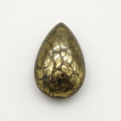 Pyrite 1PC Large 10x12 MM Pear Cabochon Gray Polished semi Precious Precious Gemstone