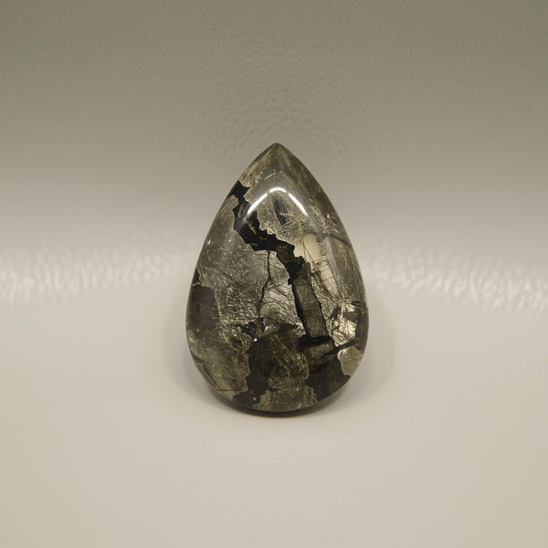 Pyrite 10PC Tiny 4x6 MM Pear Cabochon Gray Fine semi Precious Loose Gemstone