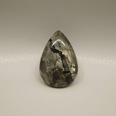 Pyrit 10PC Winziger 4x6 MM Birnen-Cabochon Grau Feiner Halbedelstein Lose Edelstein