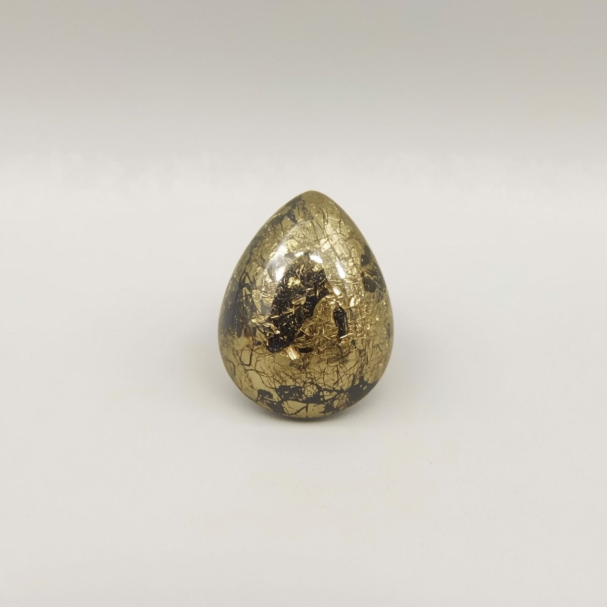 Pyrite 1PC Small 6x8 MM Pear Cabochon Gray Natural semi Precious Semi Precious Gemstone