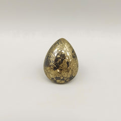 Pyrite 1PC Small 6x8 MM Pear Cabochon Gray Natural semi Precious Semi Precious Gemstone