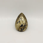 Pyrite 1PC Small 6x9 MM Pear Cabochon Gray Genuine semi Precious Precious Gemstone