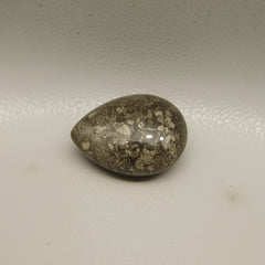 Pyrite 1PC Medium 7x10 MM Pear Cabochon Gray Pure semi Precious Loose Gems