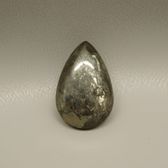 Pyrite 1PC Small 7x9 MM Pear Cabochon Gray Superior semi Precious Gems