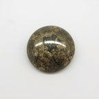 Pyrite 1PC Large 11x11 MM Round Cabochon Gray Lustrous semi Precious Semi Precious Gemstone