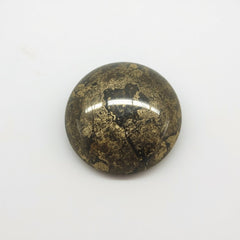 Pyrite 1PC Large 11x11 MM Round Cabochon Gray Lustrous semi Precious Semi Precious Gemstone