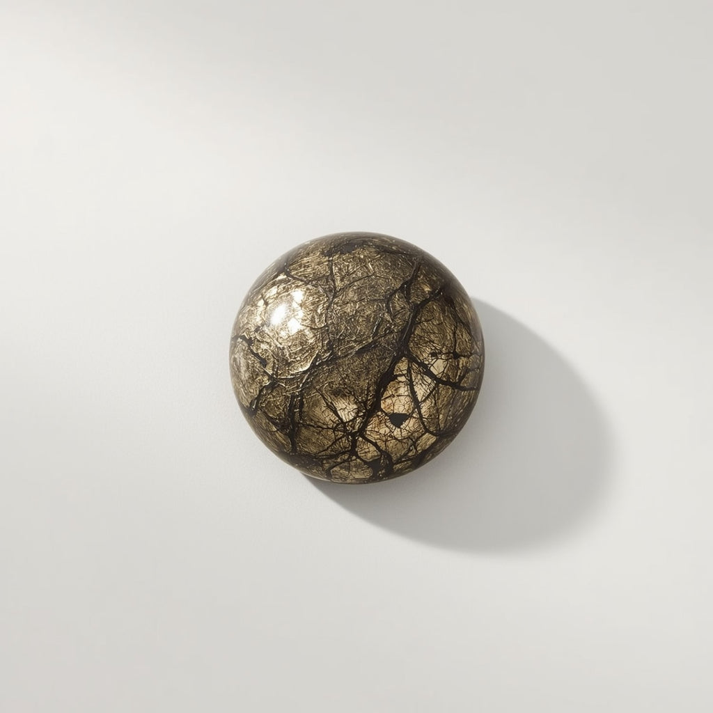 Pyrite 1PC Tiny 6x6 MM Round Cabochon Gray Brilliant semi Precious Precious Gemstone