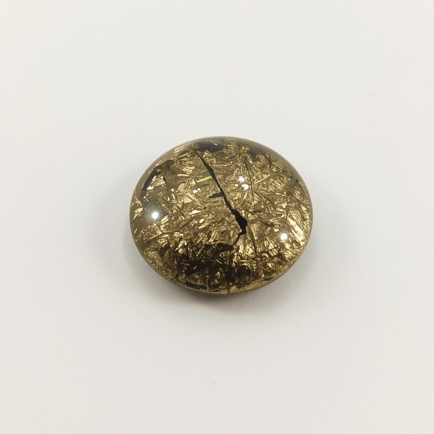 Pyrite 1PC Small 8x8 MM Round Cabochon Gray Polished semi Precious Loose Gems