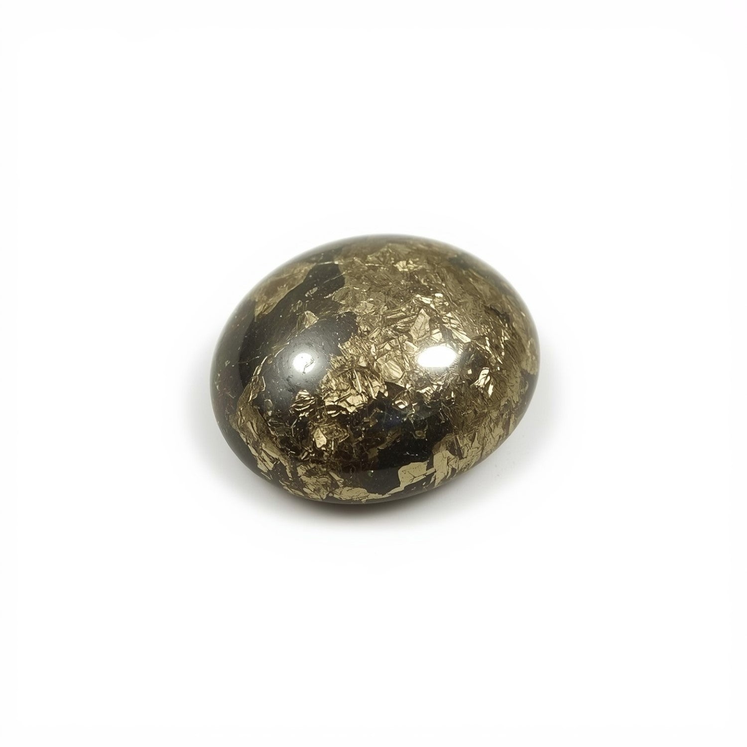 Pyrite 1PC Medium 9x9 MM Round Cabochon Gray Splendid semi Precious Loose Gemstone Main image