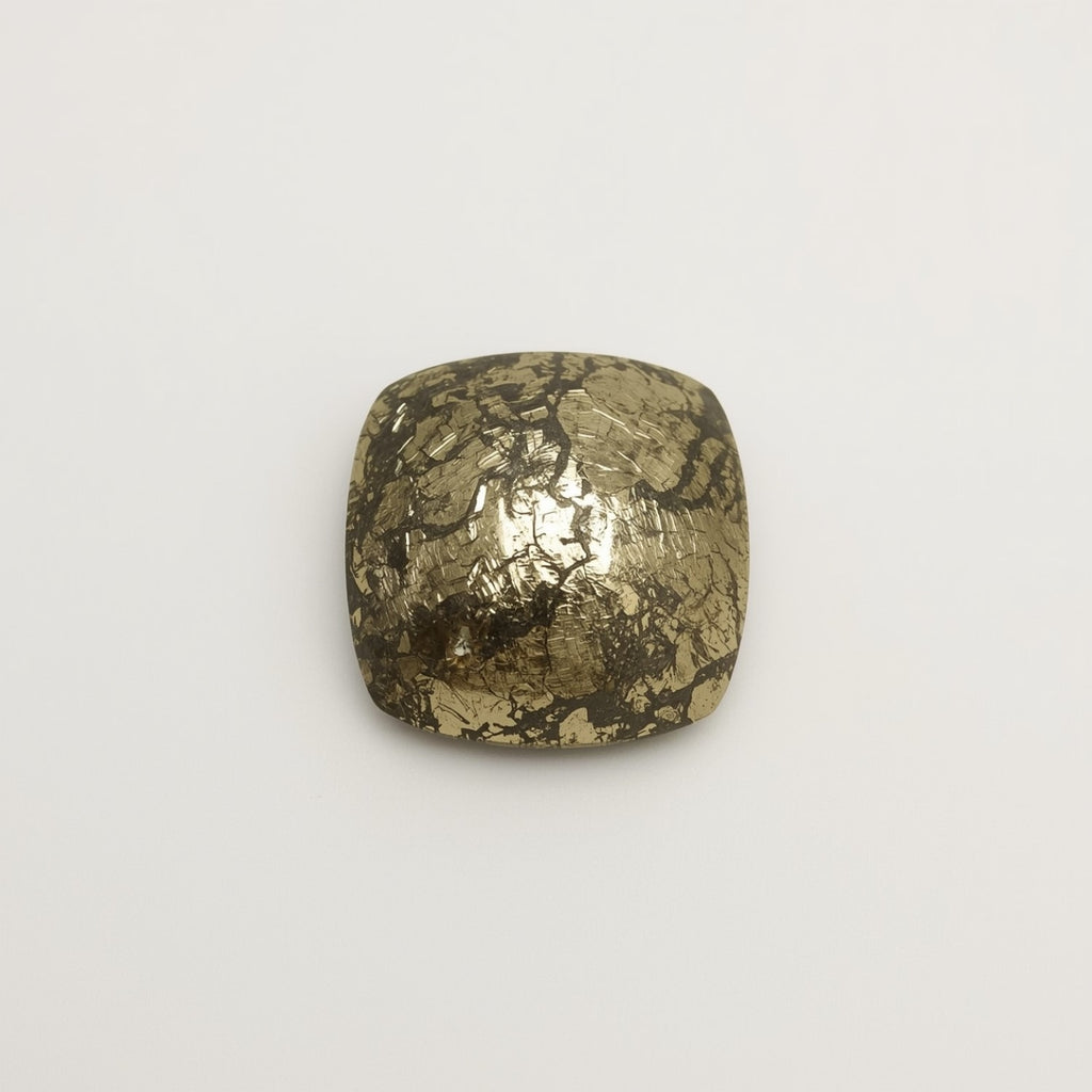 Pyrite 1PC Large 10x10 MM Square Cabochon Gray Sparkling semi Precious Loose Gemstone