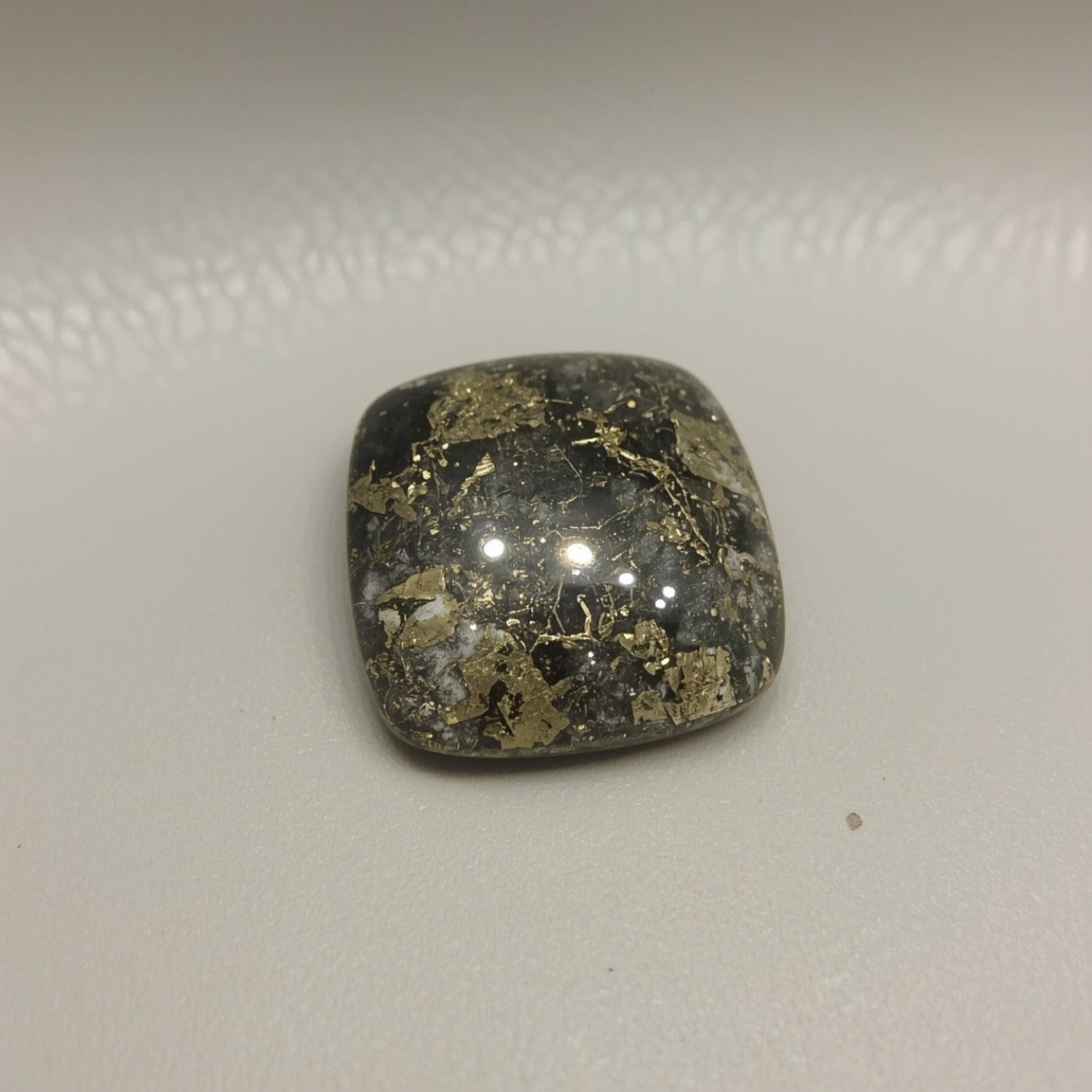 Pyrite 1PC Large 10x10 MM Square Cabochon Gray Sparkling semi Precious Loose Gemstone Secondary image