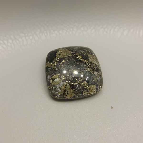 Pyrite 1PC Large 10x10 MM Square Cabochon Gray Sparkling semi Precious Loose Gemstone