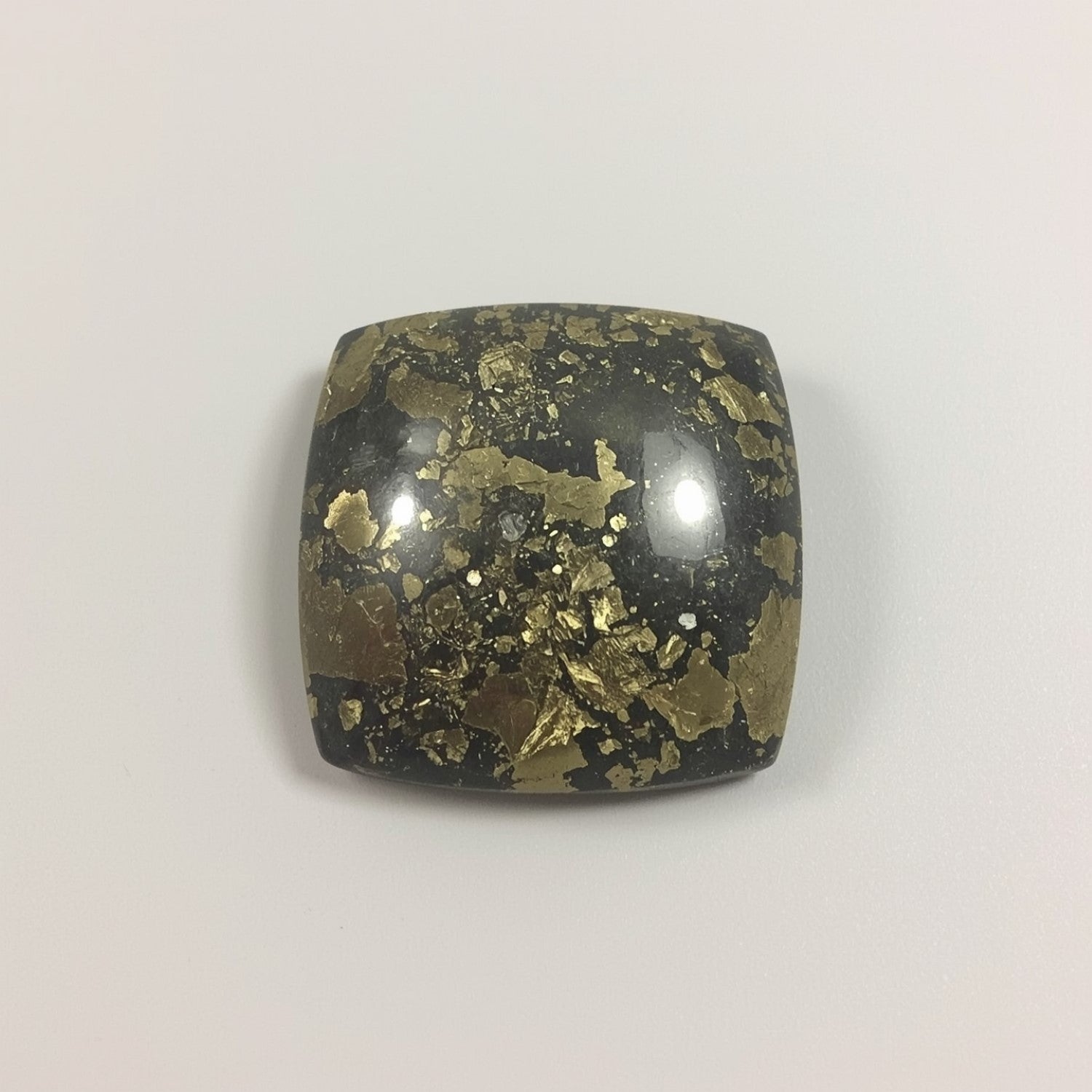 Pyrite 1PC Large 11x11 MM Square Cabochon Gray Polished semi Precious Loose Gemstones