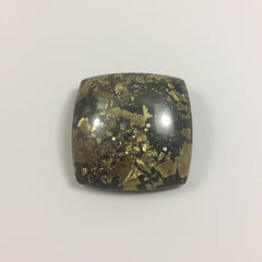 Pyrite 1PC Large 11x11 MM Square Cabochon Gray Polished semi Precious Loose Gemstones