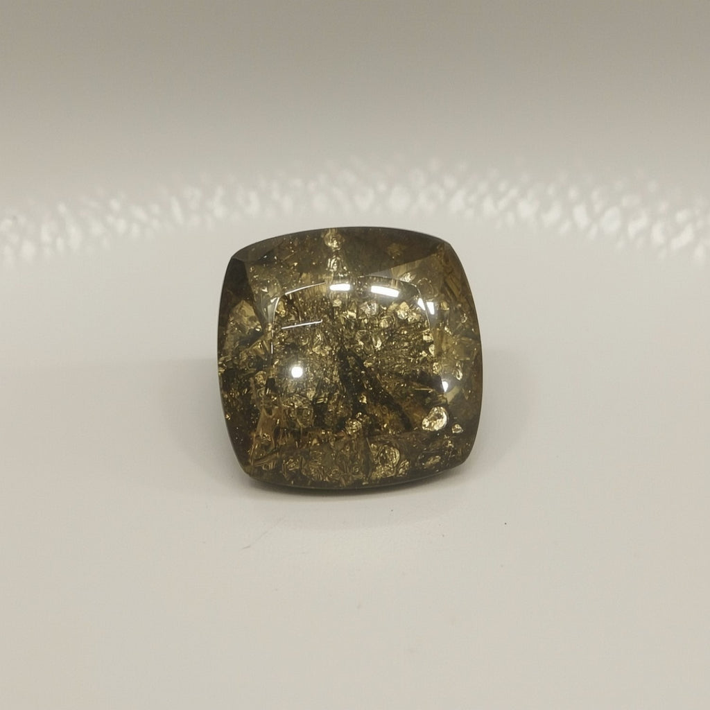 Pyrite 1PC Large 11x11 MM Square Cabochon Gray Polished semi Precious Loose Gemstones