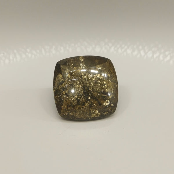 Pyrite 1PC Large 11x11 MM Square Cabochon Gray Polished semi Precious Loose Gemstones