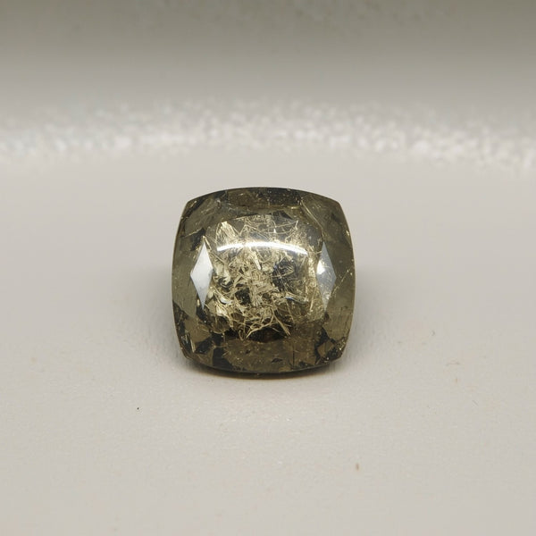 Pyrite 10PC Tiny 4x4 MM Square Cabochon Gray Natural semi Precious Loose Gemstone