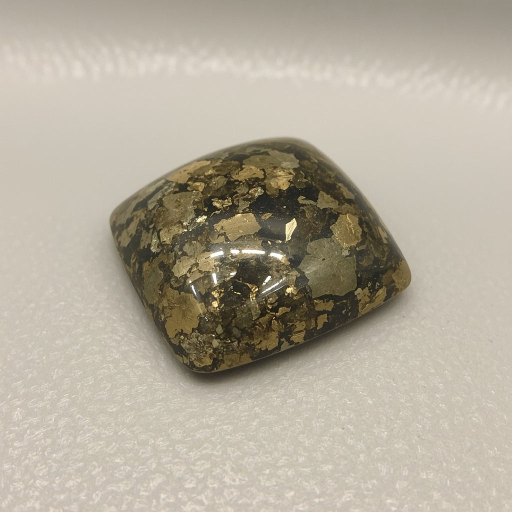 Pyrite 10PC Tiny 5x5 MM Square Cabochon Gray Genuine semi Precious Loose Gemstones