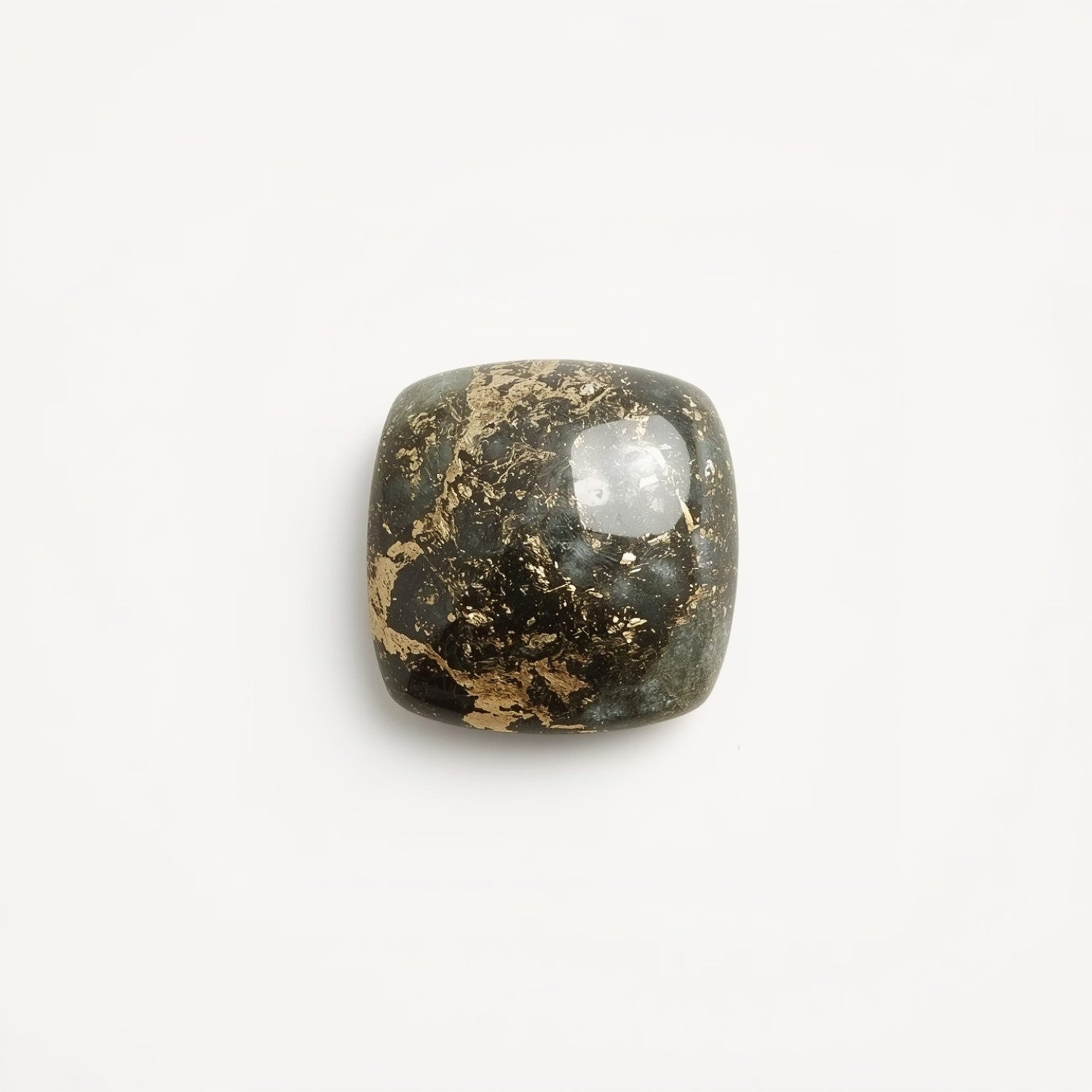 Pyrite 1PC Small 7x7 MM Square Cabochon Gray Pure semi Precious Precious Gemstone Hoofdafbeelding