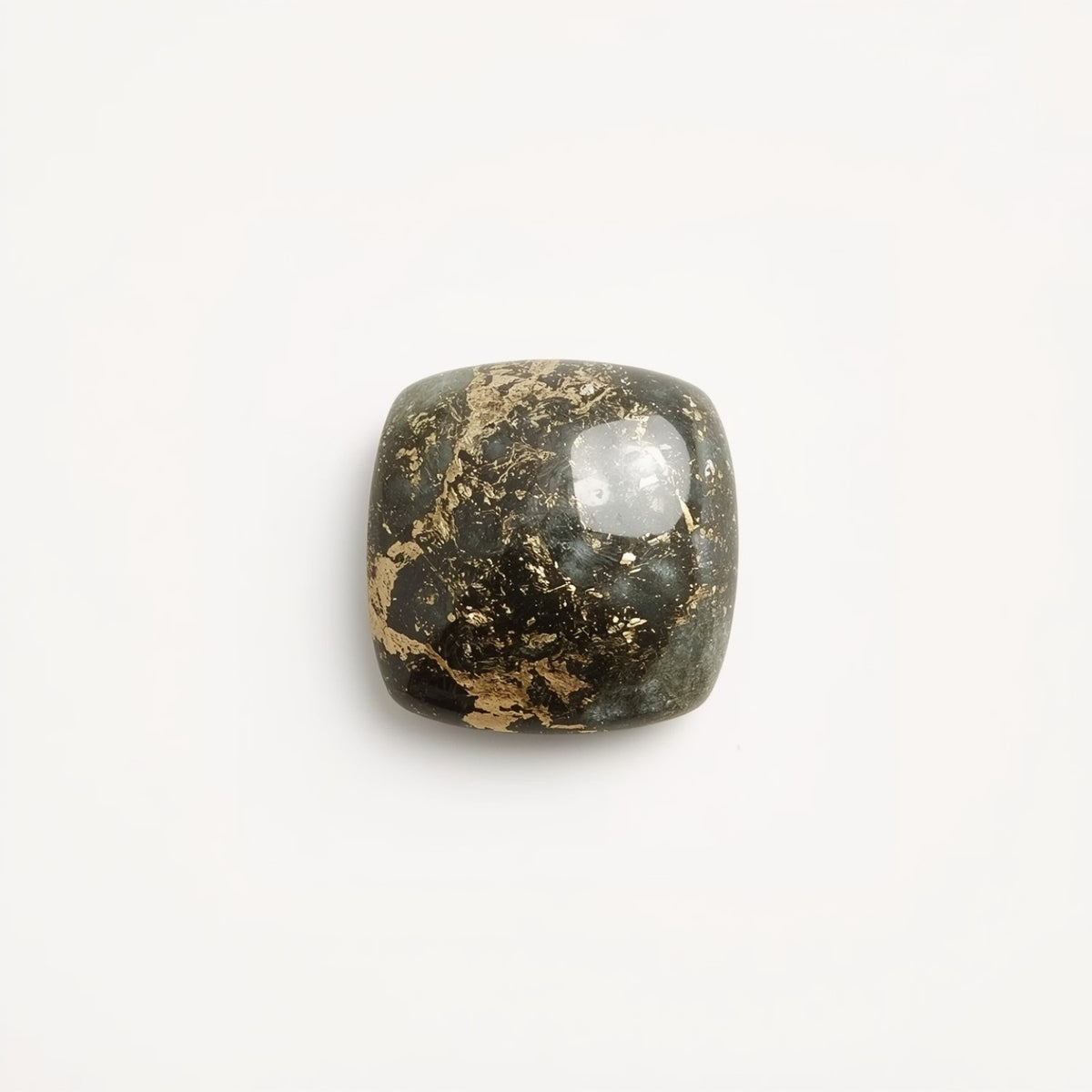 Pyrite 1PC Small 7x7 MM Square Cabochon Gray Pure semi Precious Precious Gemstone