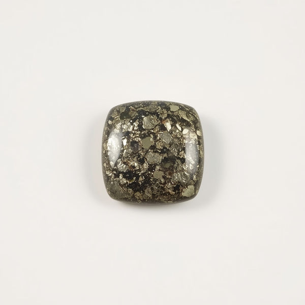 Pyrite 1PC Small 8x8 MM Square Cabochon Gray Fiery semi Precious Gems