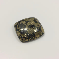 Pyrite 1PC Small 8x8 MM Square Cabochon Gray Fiery semi Precious Gems