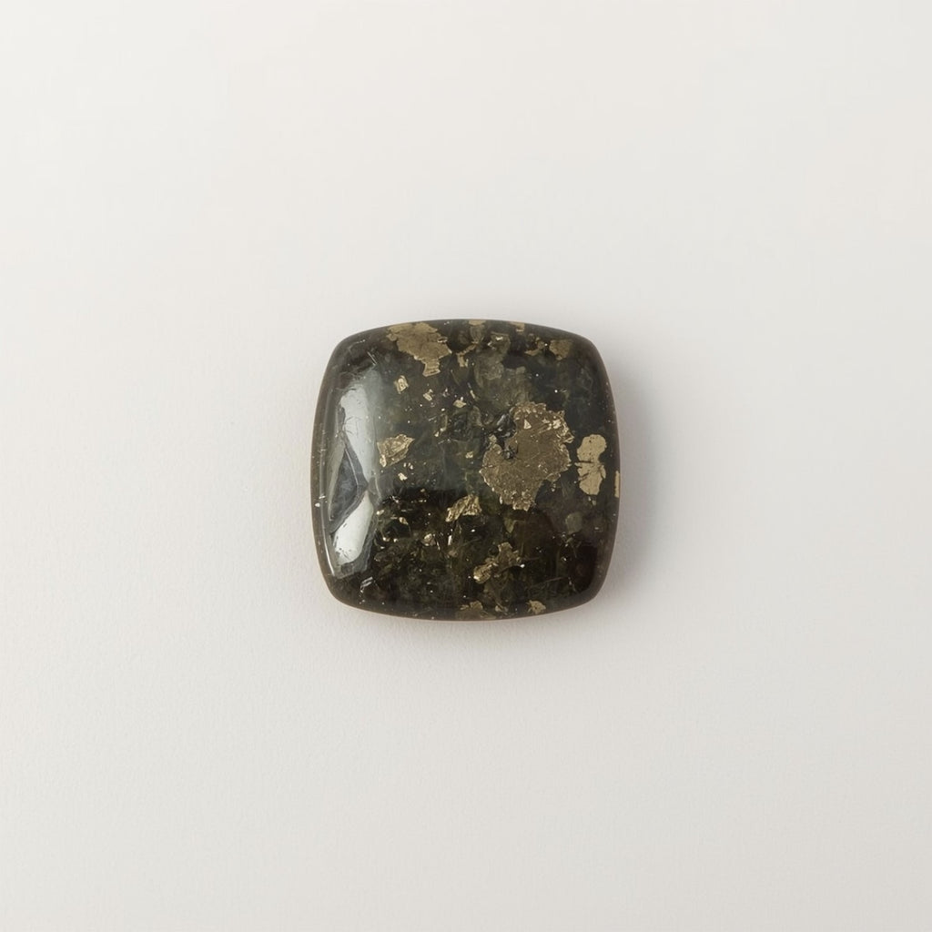 Pyrite 1PC Medium 9x9 MM Square Cabochon Gray Brilliant semi Precious Loose Gems