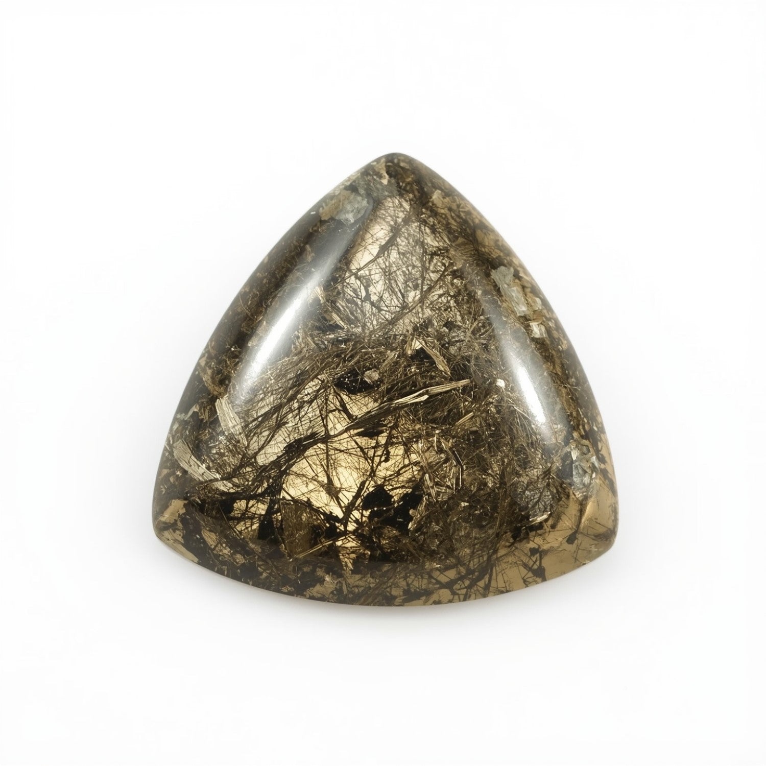 Pyrite 1PC Large 10x10 MM Triangle Cabochon Gray Genuine semi Precious Precious Gemstone Huvudsaklig produktbild