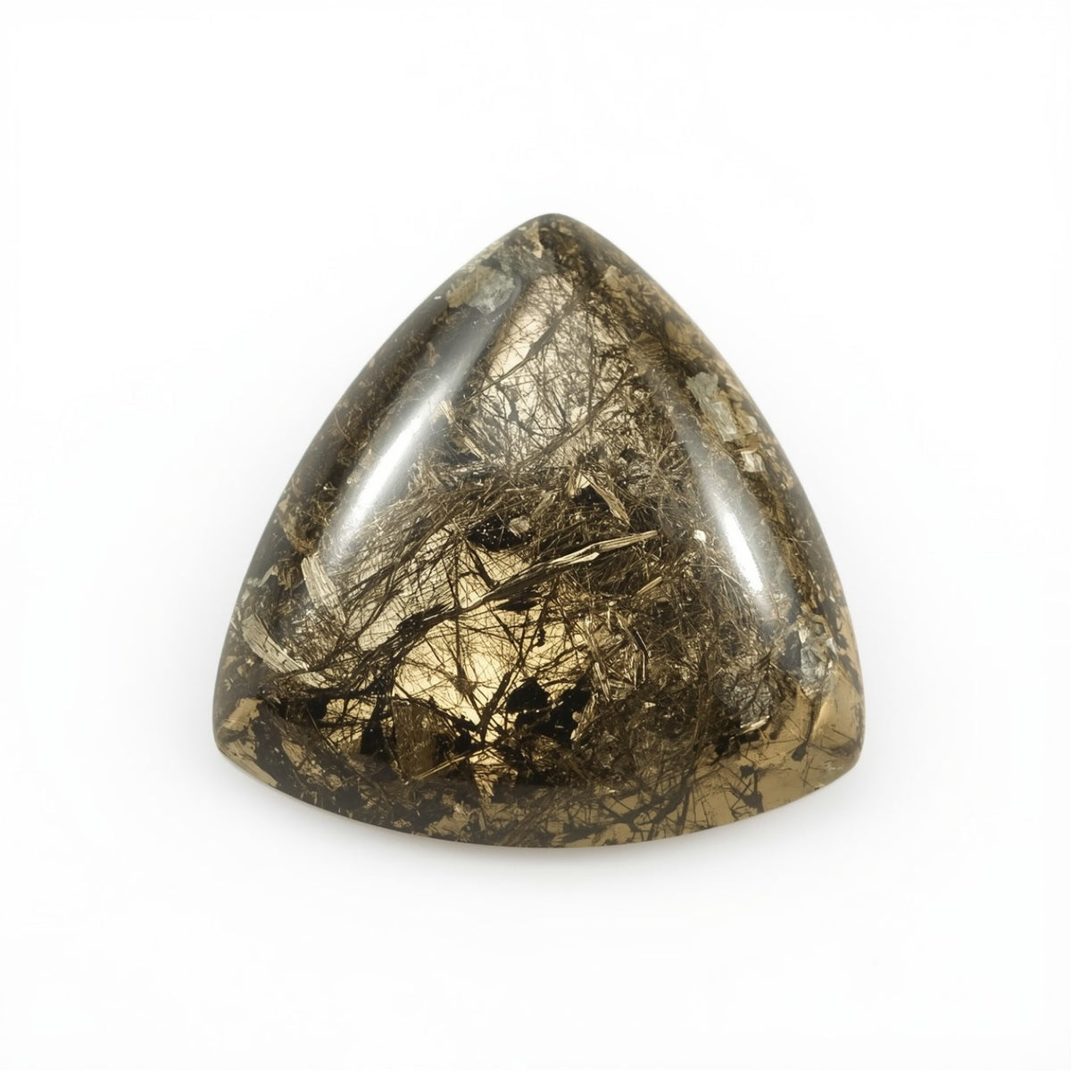 Pyrite 1PC Large 10x10 MM Triangle Cabochon Gray Genuine semi Precious Precious Gemstone