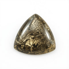 Pyrite 1PC Large 10x10 MM Triangle Cabochon Gray Genuine semi Precious Precious Gemstone
