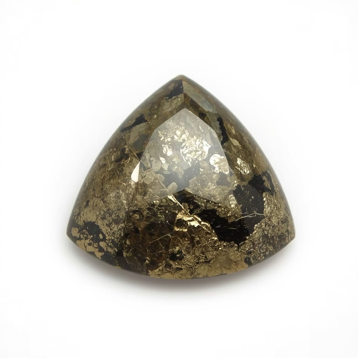 Pyrite 1PC Large 11x11 MM Triangle Cabochon Gray Superior semi Precious Gems